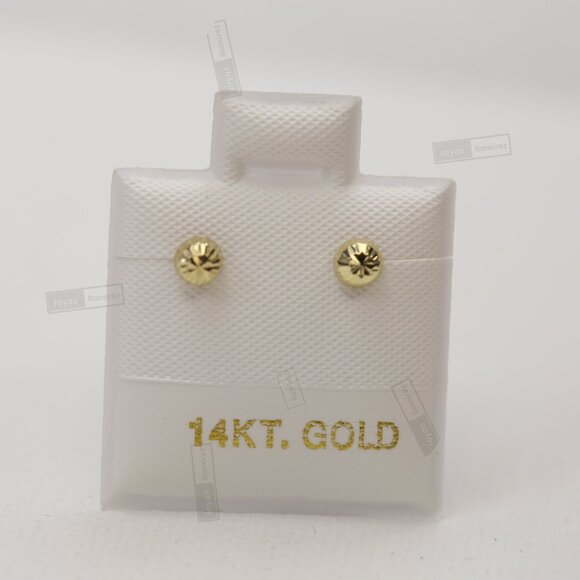 Joyas Ramirez Jewelry - 14K Yellow Gold Half Sphere Stud Earrings • Classic 3 mm Minimalist Jewelry.
